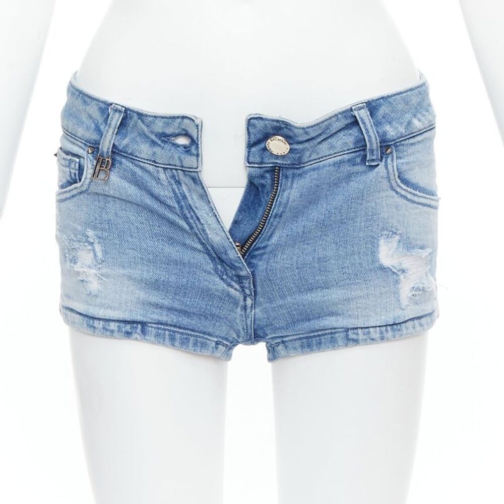 Pierre Balmain Distressed B Logo Shorts